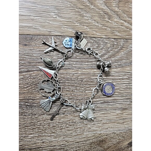 Vintage Sterling Silver 925 Loaded 11 Charms Bracelet 22g Unique Collection - Picture 1 of 14